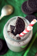 Homemade milkshake with cookies