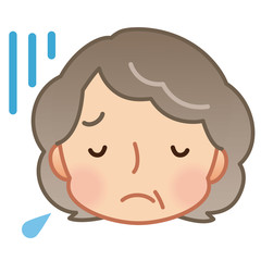 高齢者　落ち込むおばあちゃん