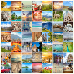 collection images used as a background with several destinations