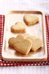 Heart shaped sugar cookies.