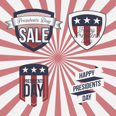 Presidents Day vector patriotic Labels Set