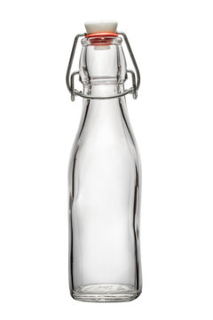 Old style recycle Glass Bottle isolated on White Background.