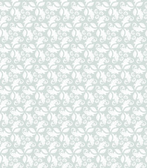 Floral ornament. Seamless abstract light blue and white background with fine pattern