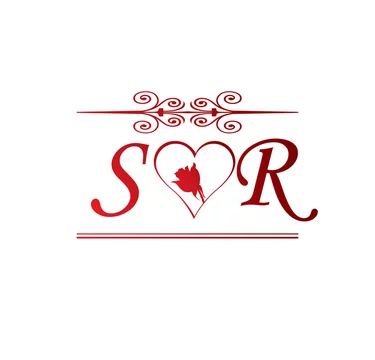 Sr Love Initial With Red Heart And Rose Stock Vector Adobe Stock