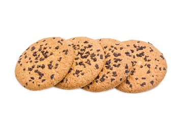 Chocolate chip cookie on a light background