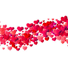 Valentines Day background with scattered triangle hearts