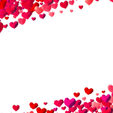 Valentines Day Background With Scattered Triangle Hearts