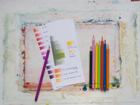 Colored pencils color swatches