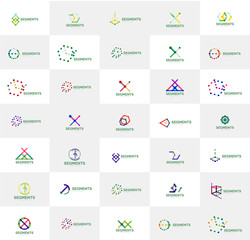 Abstract company logo vector collection. Set of thin line design abstract logotypes. Universal branding concepts