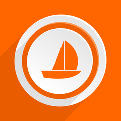 orange flat web vector icon