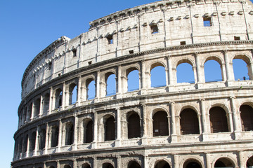 Fototapeta na wymiar Exterior facade of the Colosseum, Rome
