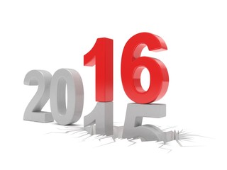 2015-2016 change new year 2016 isolated