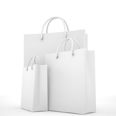 Paper Shopping Bags isolated on white background