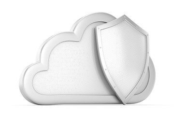 cloud and shield, cloud security concept