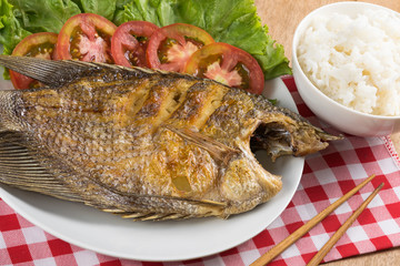 Fried fish on plate