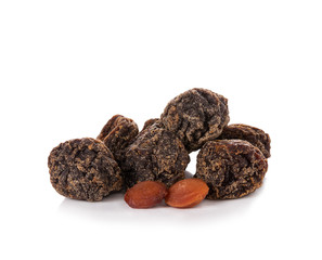 dried plum on white background