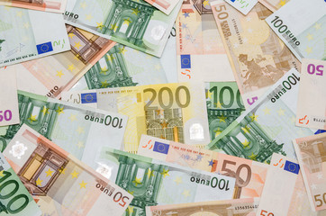 Obraz na płótnie Canvas Different Euro banknotes