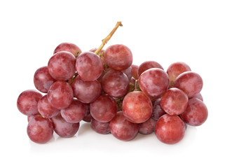 Ripe red grape on white background
