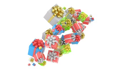 Fototapeta premium flying gift boxes