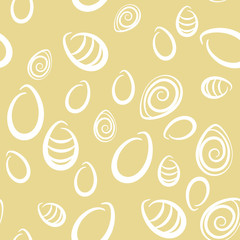 Easter pattern with outline white eggs