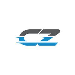 Simple Modern Dynamic Letter Initial Logo cz