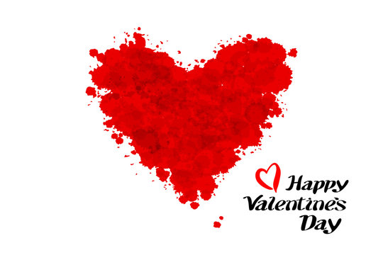 Valentines heart. Vector illustration. day lettering