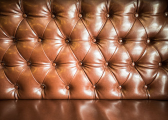 Brown buttons leather  sofa