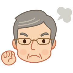 おじいさん　怒っている　表情