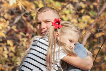 Fototapeta premium Portrait of happy father and daughter.