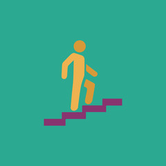 Man on Stairs going up symbol, vector