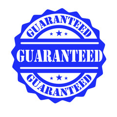 Blue rubber stamp Guaranteed vector