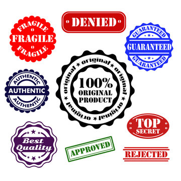 Rubber stamp collection vector
