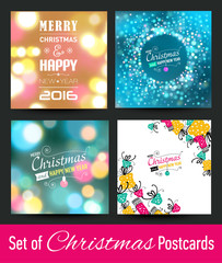 Set of Christmas postcard templates.