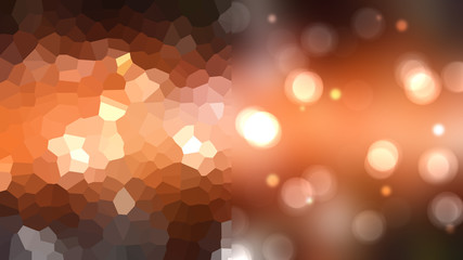 Bokeh light, shimmering blur spot lights on orange abstract back