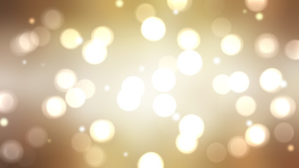 Bokeh light, shimmering blur spot lights on gold abstract backgr
