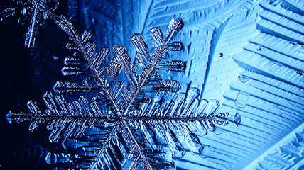 natural ice crystal snowflake