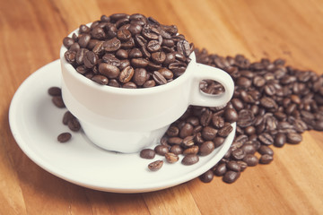 coffee beans in a cup