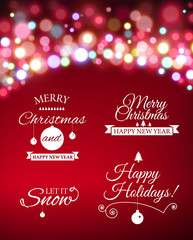 Set of Christmas typography templates.