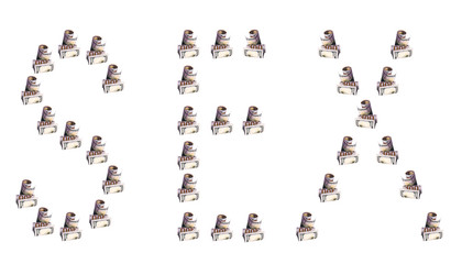 word sex written using characters from the money in dollars