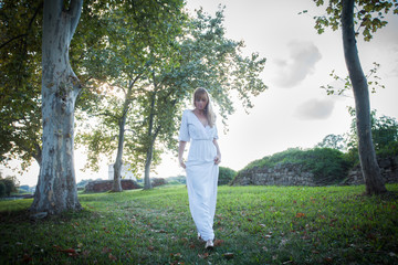 woman in white dress