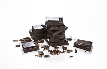 Pile of dark chocolate