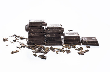 Pile of dark chocolate
