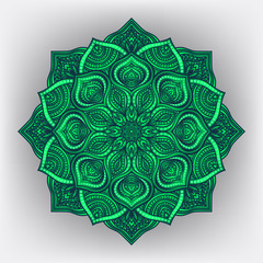 green floral round ornament