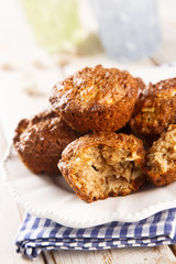 Bran muffins with apple and cinnamon
