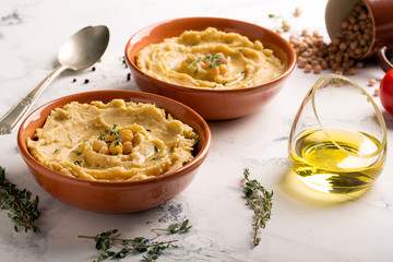 Traditional oriental hummus