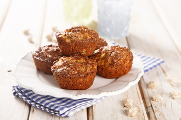 Bran muffins with apple and cinnamon