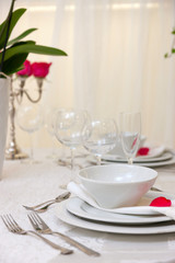 wedding table with flowers