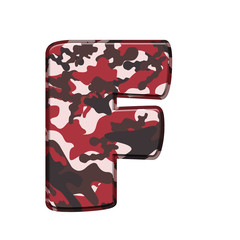 F alphabet , Military camouflage textured ABC containing letters, white background