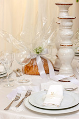 wedding table with flowers