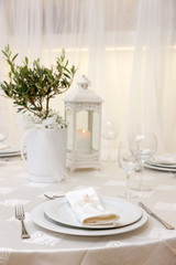 wedding table with flowers